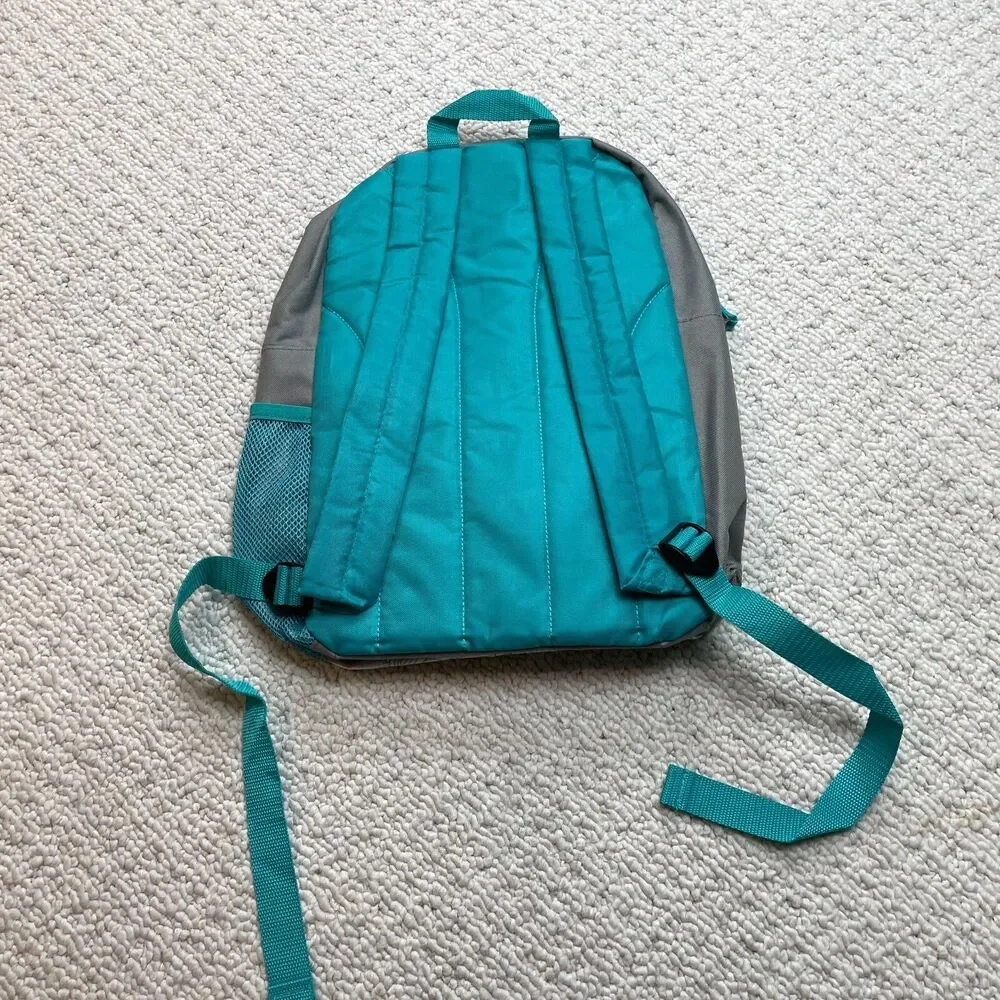 Unbranded Kids Backpack White Blue Boats Waves Mesh Pocket Zip School Straps